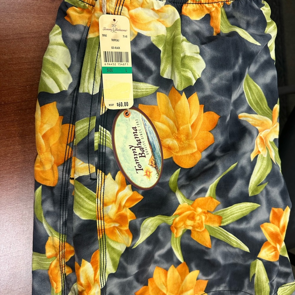 Tommy Bahama Athletic Shorts - Black and Orange Floral